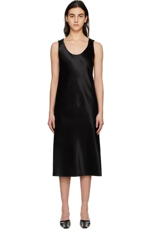 THEORY Black Scoop Neck Midi Dress