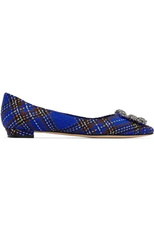 Manolo Blahnik Blue Hangisiflat Ballerina Flats