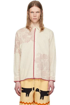 HARAGO Off-White Printed Rose Shirt