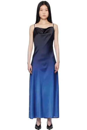 Holzweiler Navy & Blue Eila Print Maxi Dress