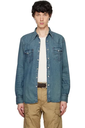Ralph Lauren Blue Slim Fit Western Denim Shirt