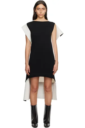 Issey Miyake Black & White Shaped Canvas Minidress