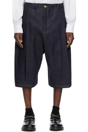 SAGE NATION Blue Box Pleat Denim Shorts