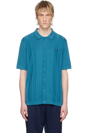 Fred Perry Blue Button Shirt