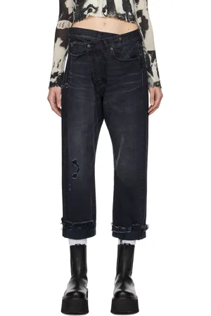 R13 Black Crossover Jeans