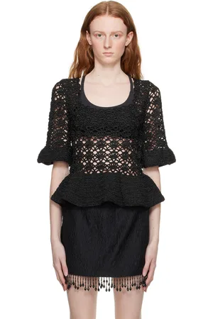 Ganni Black Metallic Blouse