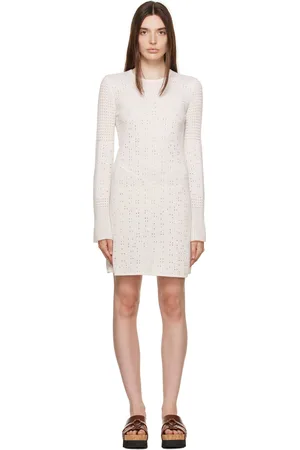 Chloé Off-White Crewneck Minidress