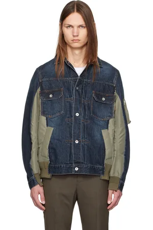 SACAI Blue Paneled Denim Jacket
