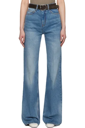 Ami Blue Cotton Flare Fit Jeans