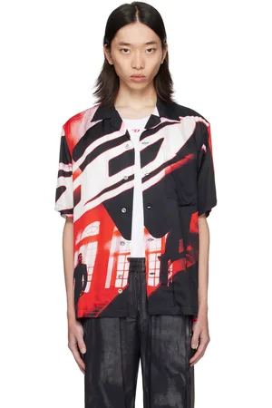Diesel Red & Black Bmowt-Adrian Shirt