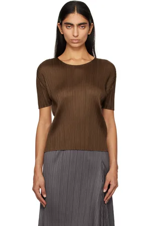 PLEATS PLEASE ISSEY MIYAKE Brown New Colorful Basics 4 T-shirt