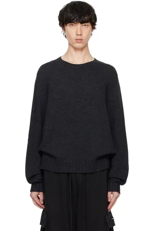 Palm Angels Gray Curved Logo Sweater