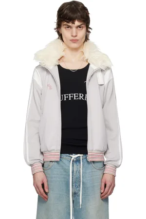 Praying Gray Faux-Fur Track Jacket