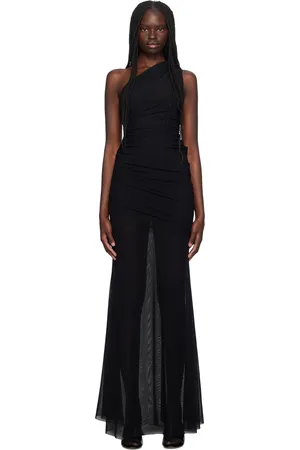 Atlein SSENSE Exclusive Black Semi-Sheer Maxi Dress