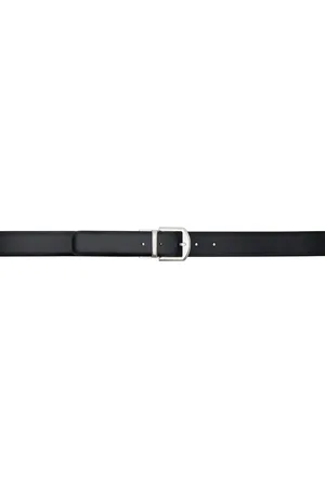 Ermenegildo Zegna Black Leather Reversible Belt