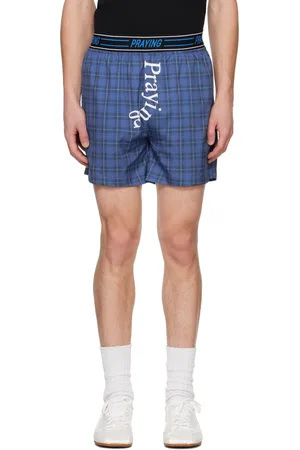 Praying Blue Boxer Swim Shorts