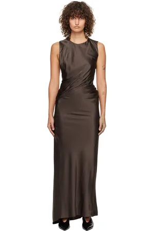 TOVE Brown Anwen Silk Maxi Dress