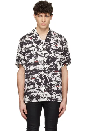 KSUBI Black & White Palmtree Resort Shirt