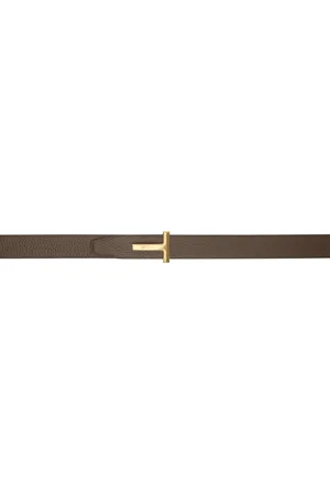 Tom Ford Brown & Black Leather Reversible Belt