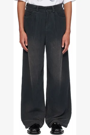 We11 Done Gray Embroidered Logo Trousers