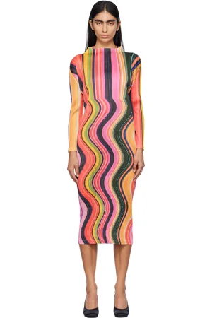 PLEATS PLEASE ISSEY MIYAKE Multicolor Warp Maxi Dress