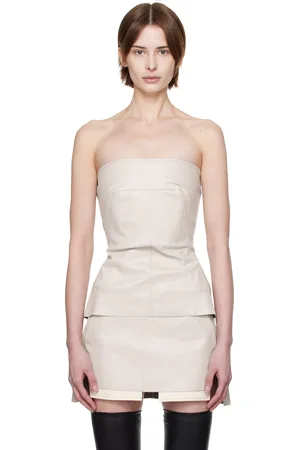 Rick Owens Off-White Hollywood Bustier Denim Top