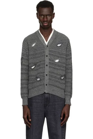 TOGA VIRILIS Gray Hole Knit Cardigan