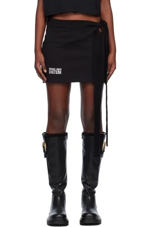 VERSACE Black Gothic Logo Miniskirt