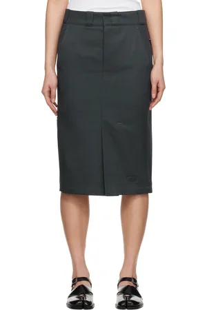 Maison Margiela Gray Skater Chino Midi Skirt