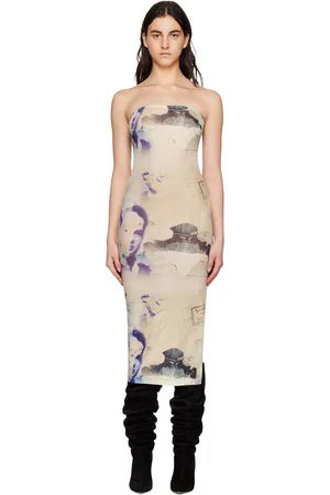 Miaou Beige & Purple Lila Midi Dress