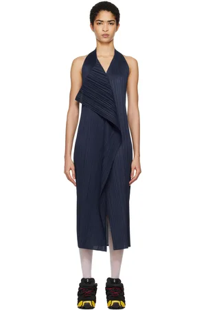PLEATS PLEASE ISSEY MIYAKE Navy Monthly Colors November Maxi Dress