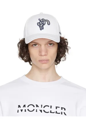 Moncler White Embroidered Cap
