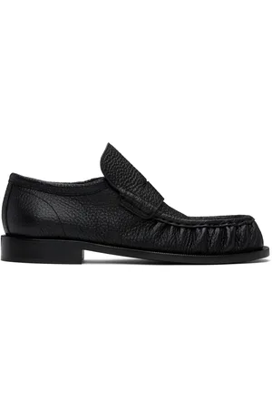 DRIES VAN NOTEN Black Leather Loafers