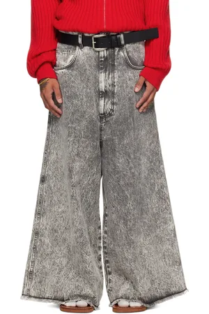 LU’U DAN Black Wide Cropped Jeans