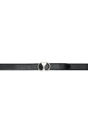 Ami Black Ami de Cœur Oval Buckle Belt