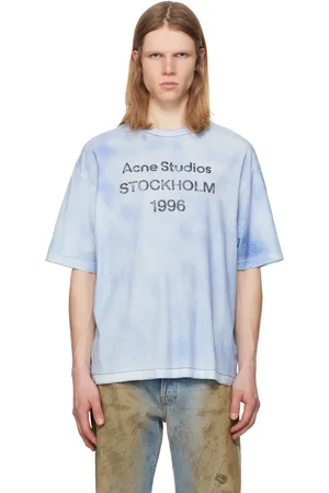 Acne Studios Blue Relaxed Fit Logo T-shirt