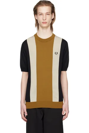 Fred Perry Black & Tan Striped T-Shirt