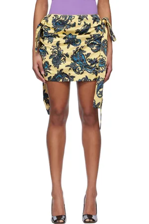 MERYLL ROGGE Yellow Drape Miniskirt