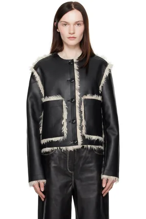 Stand Studio Black Lucine Reversible Faux-Leather Jacket