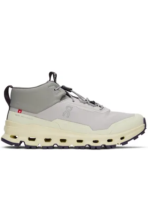 On Running Kids Gray & Yellow Cloudhero Mid Waterproof Big Kids Sneakers