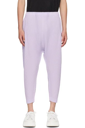 Issey Miyake Purple Colorful Pleats Trousers