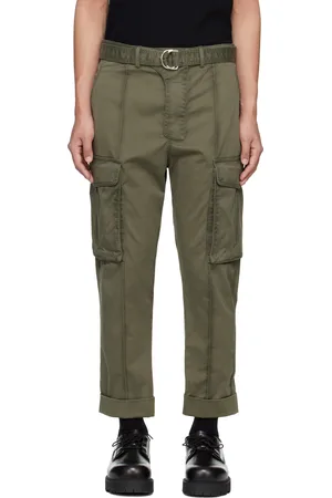 Balmain Green Tailored Slouch Cotton Cargo Pants