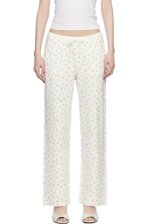 Frankies Bikinis White Cabin Thermal Lounge Pants