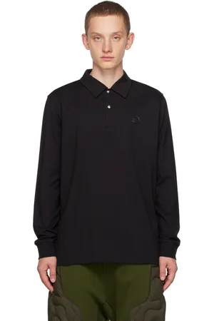 Moncler Black Patch Long Sleeve Polo
