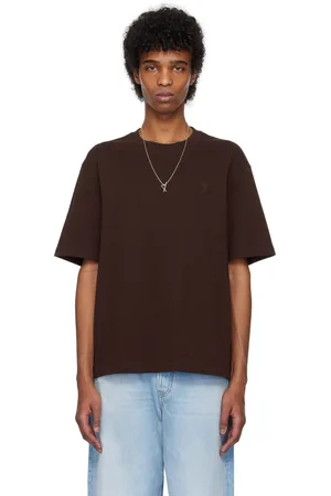 Ami Burgundy Cotton Tonal Ami de Coeur T-shirt