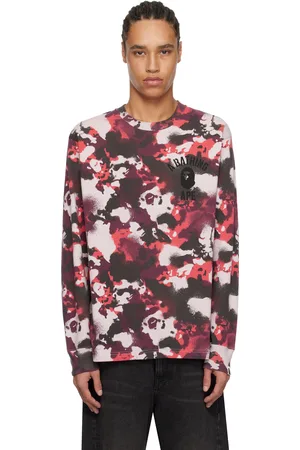 BAPE Red Map Camo Long Sleeve T-shirt