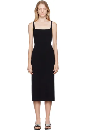 Staud Black Paityn Midi Dress