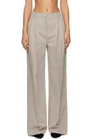 HUGO BOSS Gray Cotton Twill Trousers