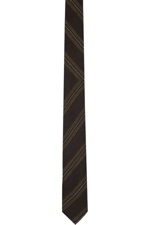 DRIES VAN NOTEN Brown Striped Tie