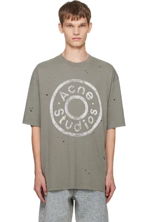 Acne Studios Khaki Printed-Logo T-Shirt